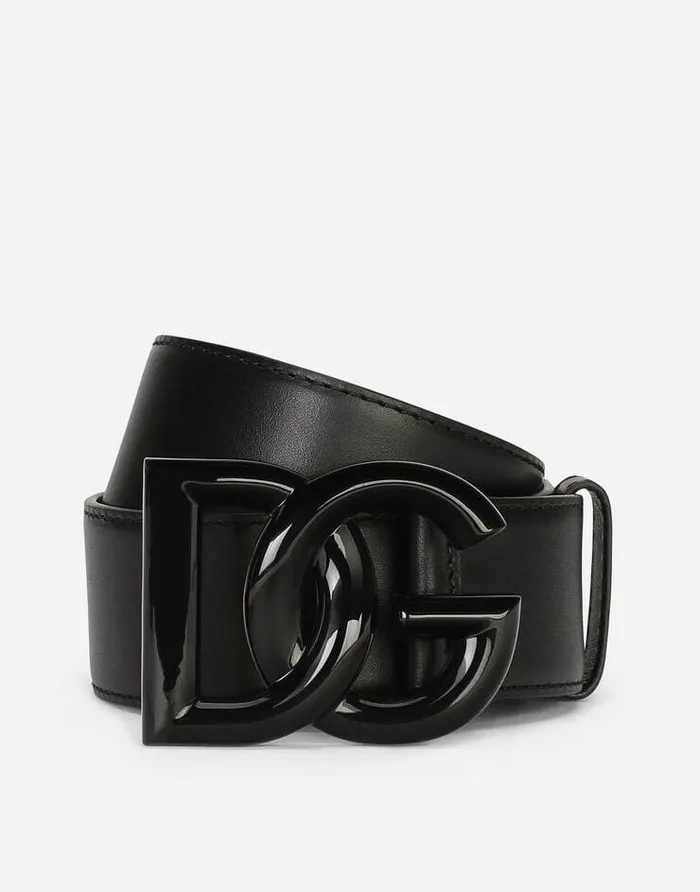 Dolce and Gabbana Belts Women Leather Belt With Crossover DG Logo Buckle Black Dolce and Gabbana Belts Women Leather Belt With Crossover DG Logo Buckle Black
