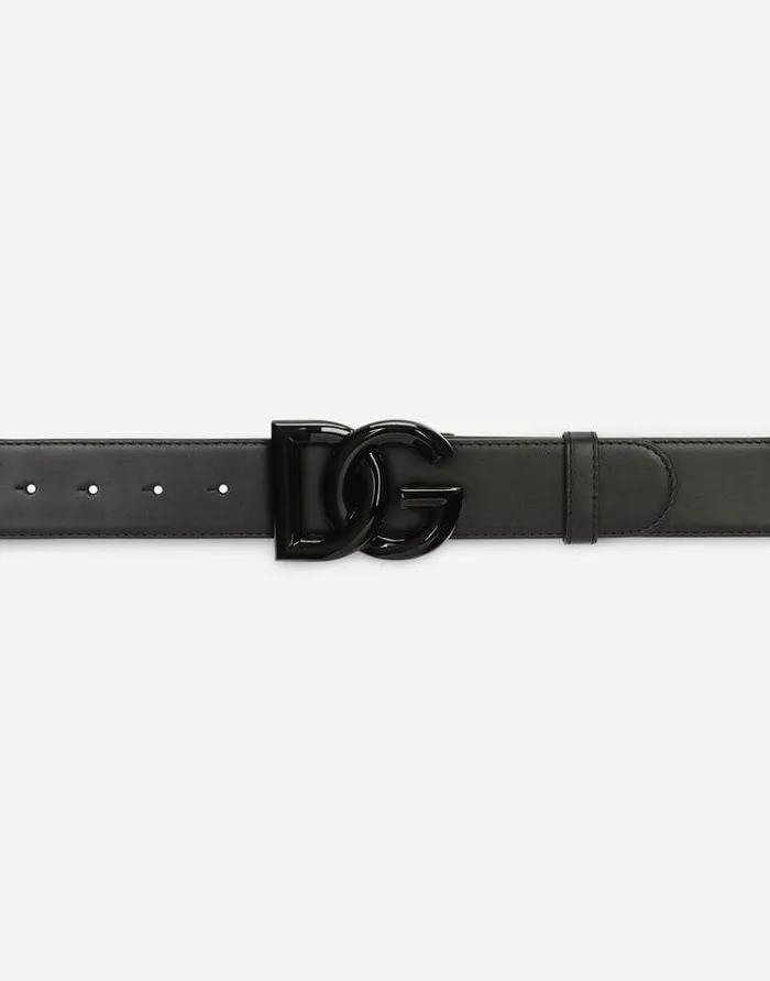 Dolce and Gabbana Belts Women Leather Belt With Crossover DG Logo Buckle Black Dolce and Gabbana Belts Women Leather Belt With Crossover DG Logo Buckle Black