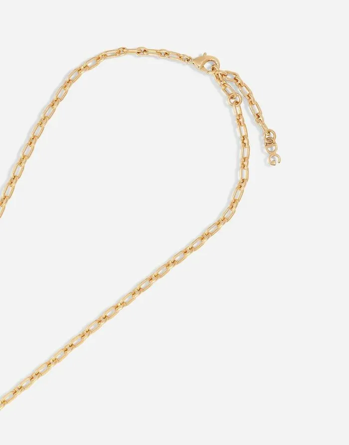 Dolce and Gabbana Bijoux Men Chain Necklace With DG Logo Gold Dolce and Gabbana Bijoux Men Chain Necklace With DG Logo Gold