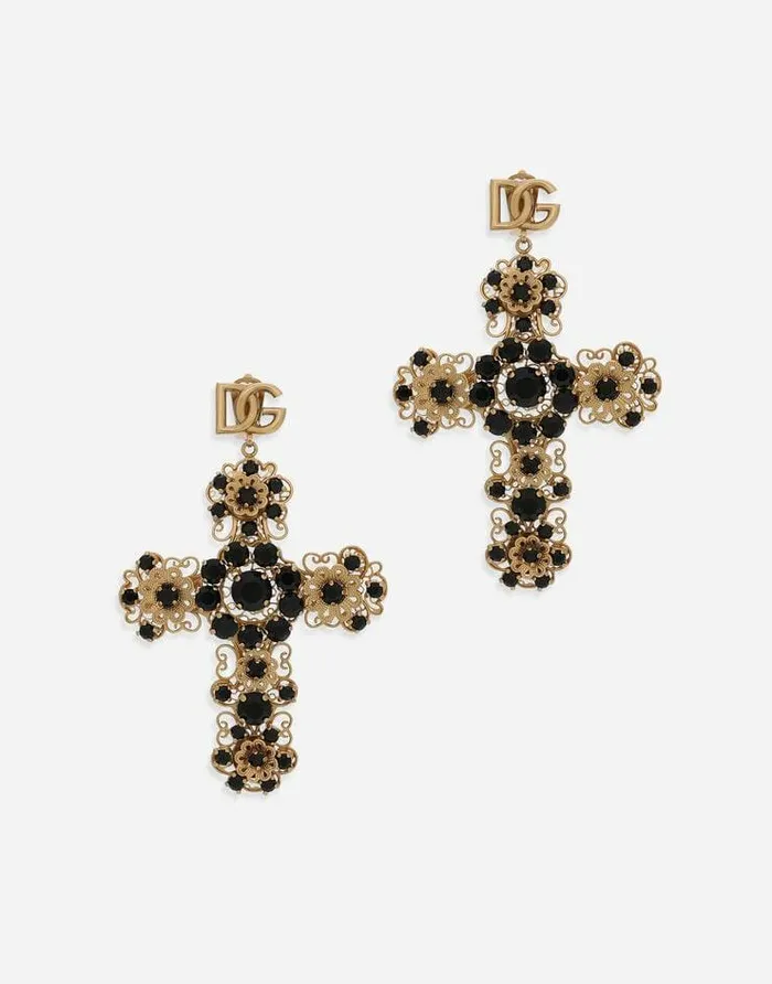 Dolce and Gabbana Bijoux Women KIM DOLCEandGABBANA Filigree Cross Earrings Multicolor