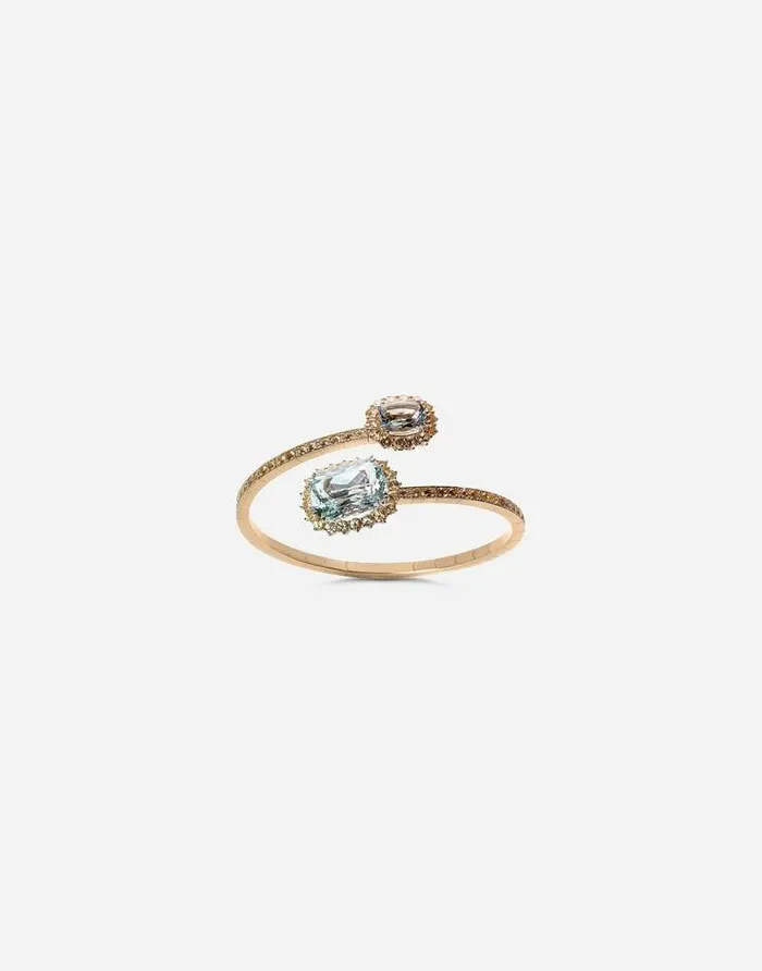Dolce and Gabbana Bracelets Women Heritage Yellow Gold Bracelet With Acquamarine And Yellow Sapphire Gold Dolce and Gabbana Bracelets Women Heritage Yellow Gold Bracelet With Acquamarine And Yellow Sapphire Gold