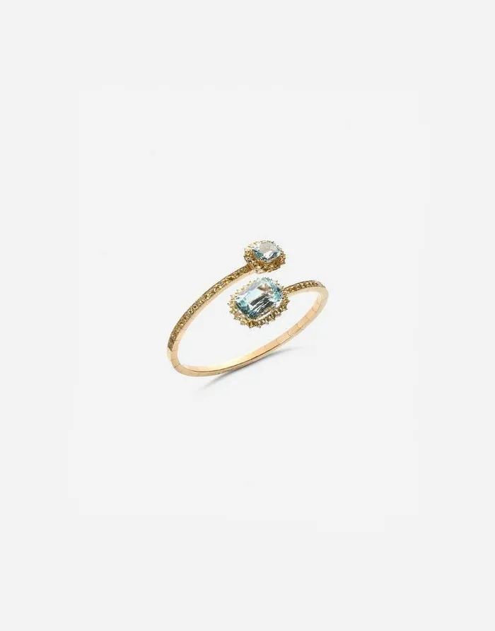 Dolce and Gabbana Bracelets Women Heritage Yellow Gold Bracelet With Acquamarine And Yellow Sapphire Gold Dolce and Gabbana Bracelets Women Heritage Yellow Gold Bracelet With Acquamarine And Yellow Sapphire Gold