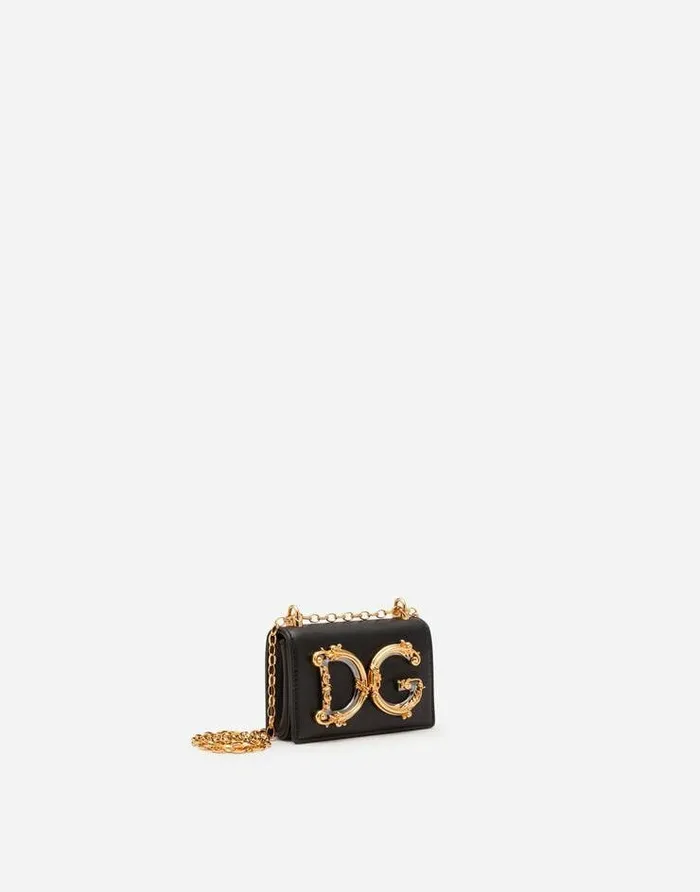 Dolce and Gabbana Clutches Mini And Micro Bags Women DG Girls Micro Bag In Plain Calfskin Black Dolce and Gabbana Clutches Mini And Micro Bags Women DG Girls Micro Bag In Plain Calfskin Black