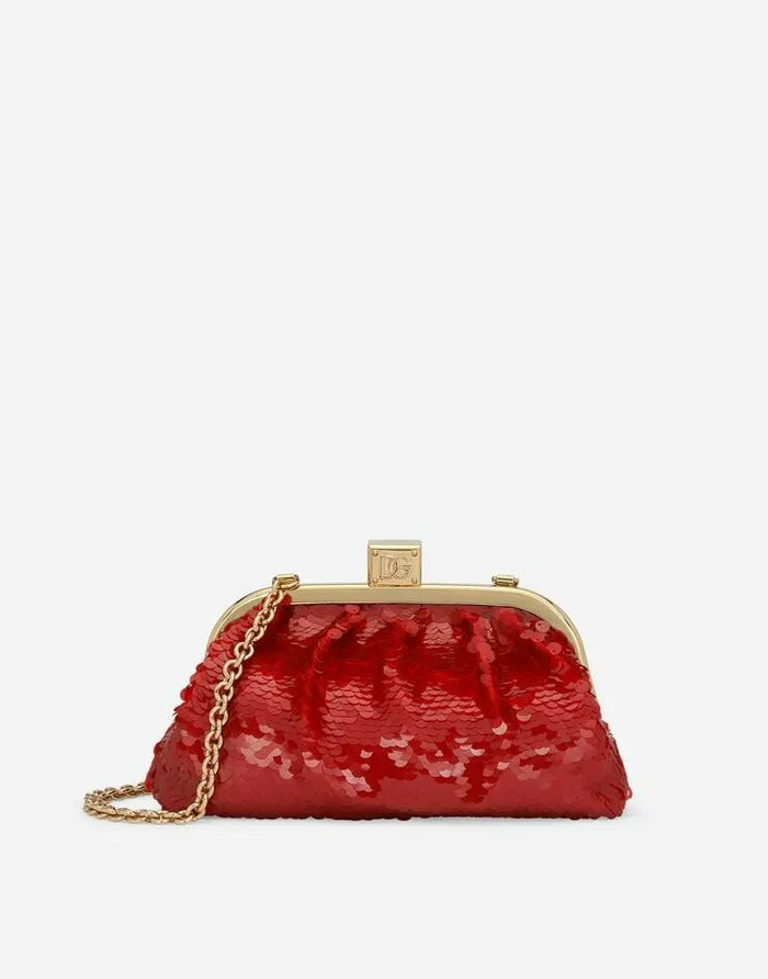 Dolce and Gabbana Clutches Mini And Micro Bags Women Sequined Maria Clutch Red Dolce and Gabbana Clutches Mini And Micro Bags Women Sequined Maria Clutch Red