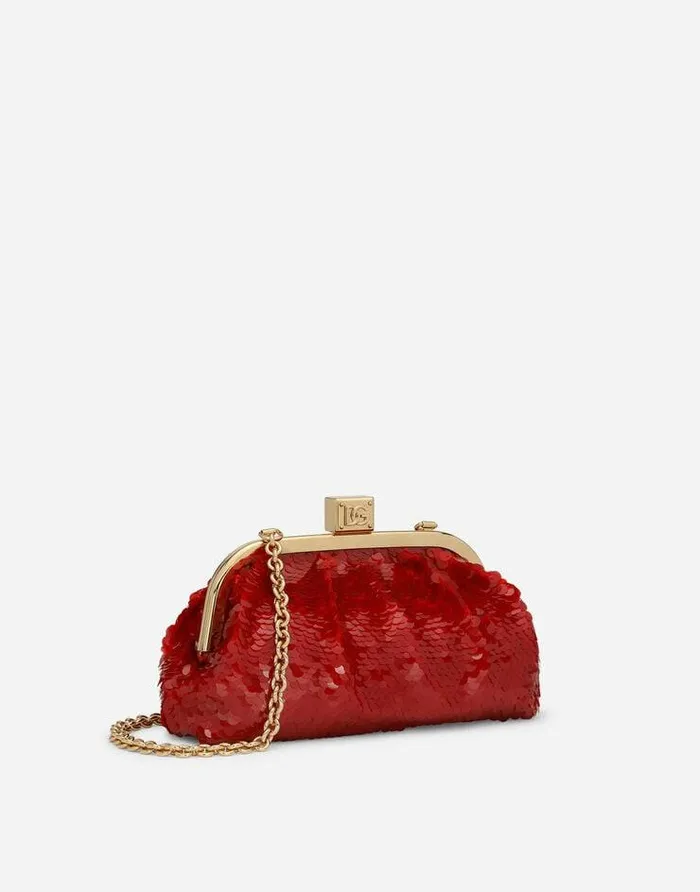 Dolce and Gabbana Clutches Mini And Micro Bags Women Sequined Maria Clutch Red Dolce and Gabbana Clutches Mini And Micro Bags Women Sequined Maria Clutch Red