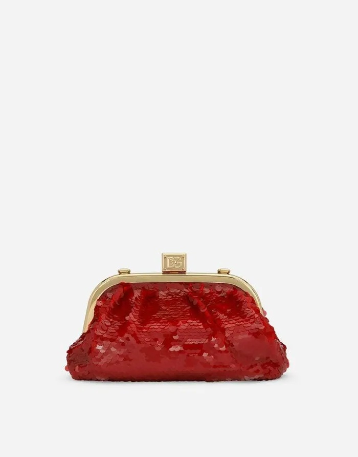 Dolce and Gabbana Clutches Mini And Micro Bags Women Sequined Maria Clutch Red Dolce and Gabbana Clutches Mini And Micro Bags Women Sequined Maria Clutch Red