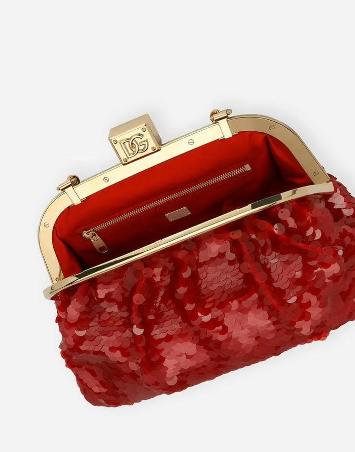 Dolce and Gabbana Clutches Mini And Micro Bags Women Sequined Maria Clutch Red Dolce and Gabbana Clutches Mini And Micro Bags Women Sequined Maria Clutch Red