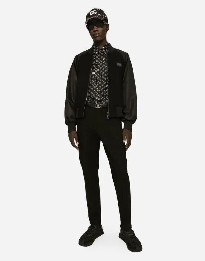 Dolce and Gabbana Coats And Jackets Men Nylon And Wool Jacket With Branded Tag Black Dolce and Gabbana Coats And Jackets Men Nylon And Wool Jacket With Branded Tag Black