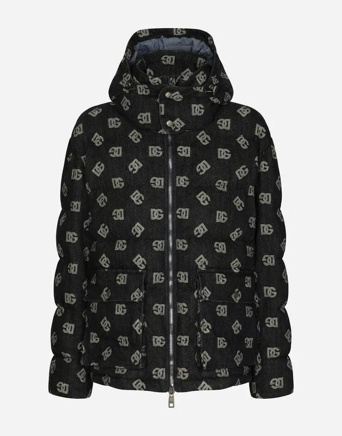 Dolce and Gabbana Coats And Jackets Men Quilted Jacquard Jacket With DG Monogram Design Blue Dolce and Gabbana Coats And Jackets Men Quilted Jacquard Jacket With DG Monogram Design Blue