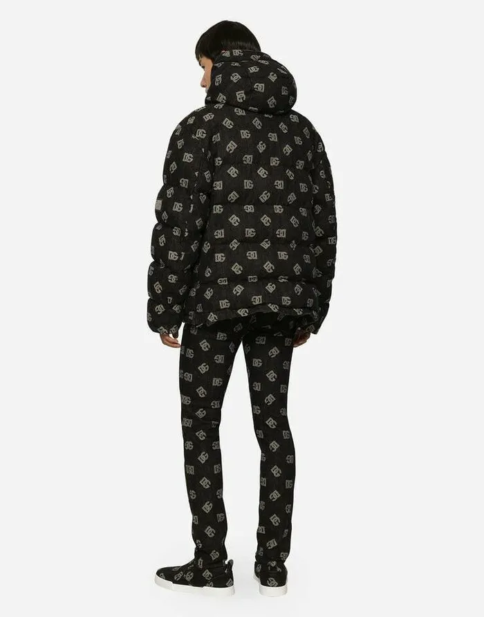 Dolce and Gabbana Coats And Jackets Men Quilted Jacquard Jacket With DG Monogram Design Blue Dolce and Gabbana Coats And Jackets Men Quilted Jacquard Jacket With DG Monogram Design Blue