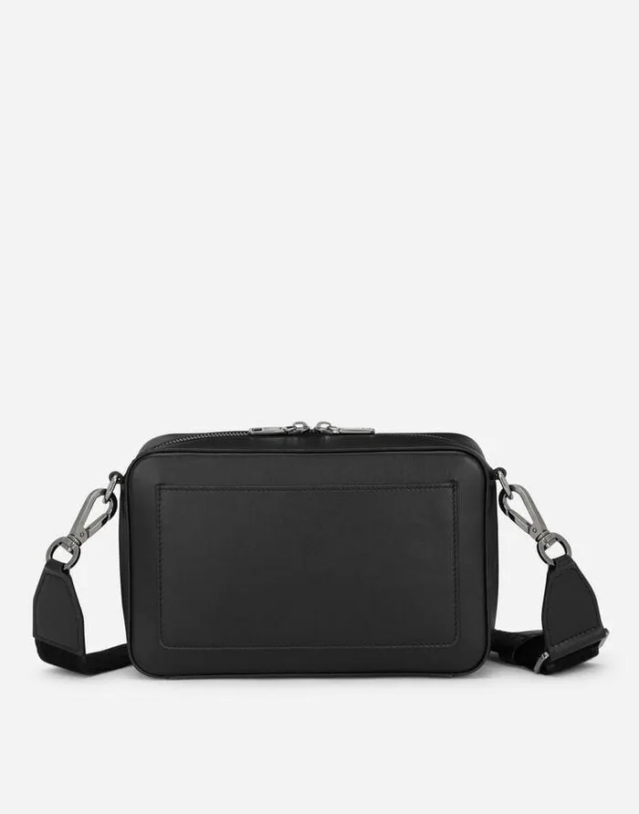 Dolce and Gabbana Crossbody Bags Men Calfskin Crossbody Bag With Raised Logo Black Dolce and Gabbana Crossbody Bags Men Calfskin Crossbody Bag With Raised Logo Black