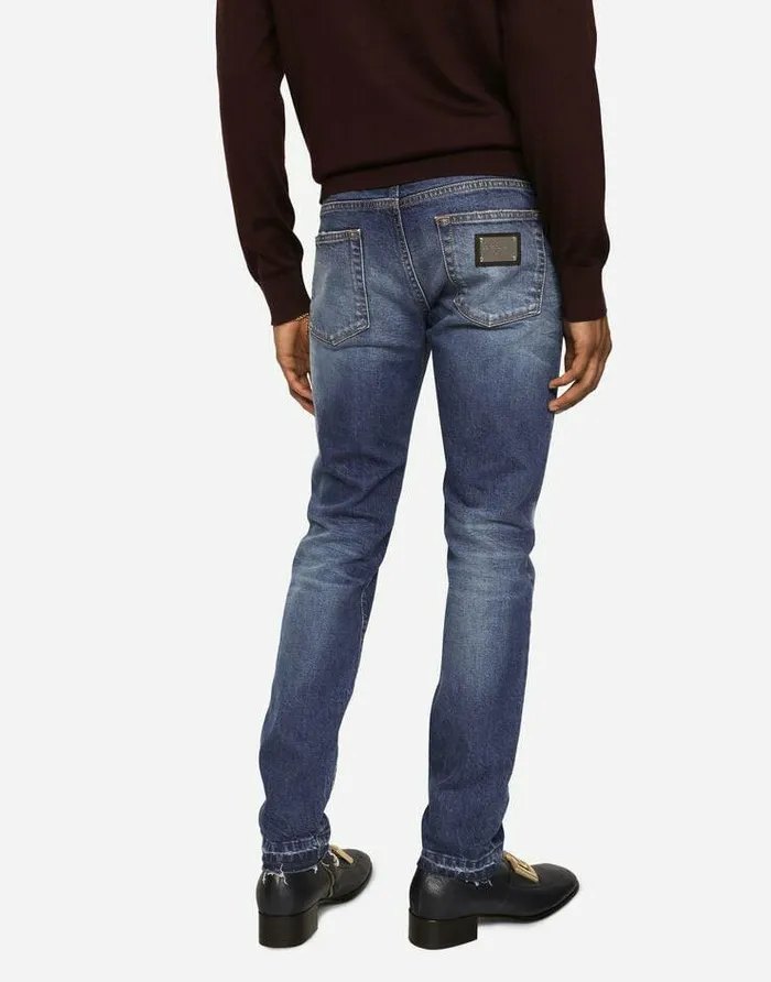 Dolce and Gabbana Denim Men Washed Skinny Fit Stretch Denim Jeans Multicolor Dolce and Gabbana Denim Men Washed Skinny Fit Stretch Denim Jeans Multicolor