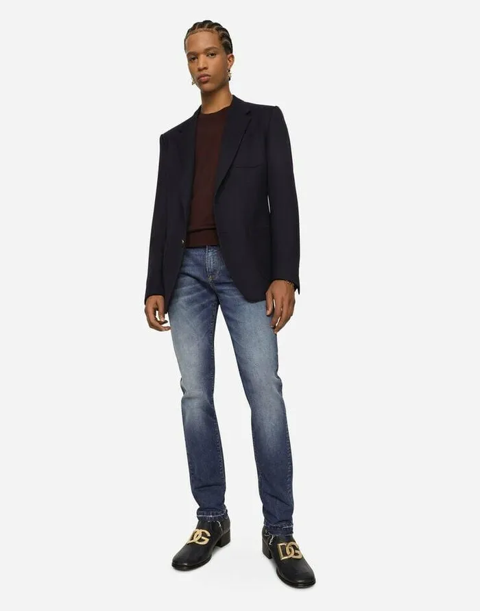 Dolce and Gabbana Denim Men Washed Skinny Fit Stretch Denim Jeans Multicolor Dolce and Gabbana Denim Men Washed Skinny Fit Stretch Denim Jeans Multicolor