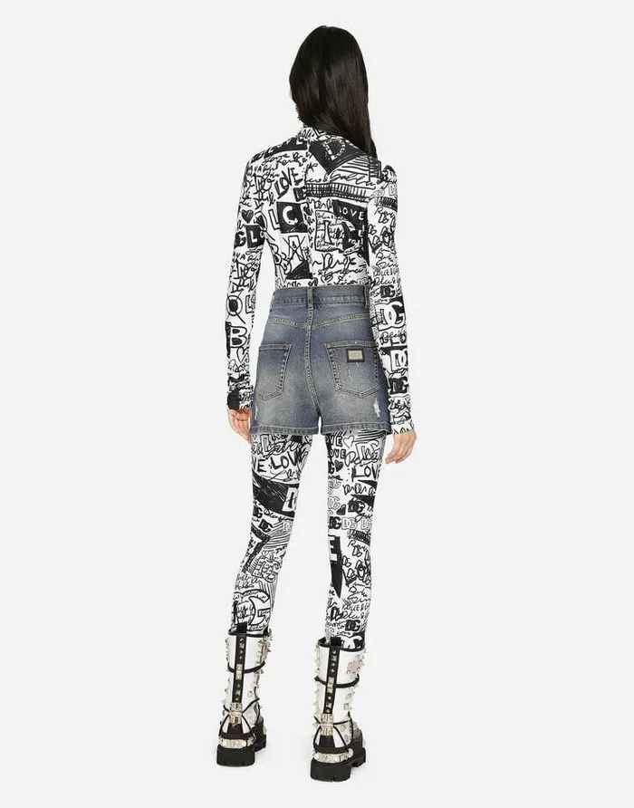 Dolce and Gabbana Denim Women Denim Shorts With Ripped Details Multicolor Dolce and Gabbana Denim Women Denim Shorts With Ripped Details Multicolor