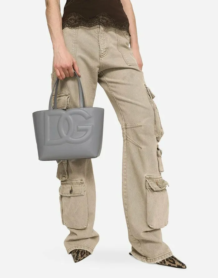 Dolce and Gabbana DG Logo Bag Women Small DG Logo Shopper Grey Dolce and Gabbana DG Logo Bag Women Small DG Logo Shopper Grey