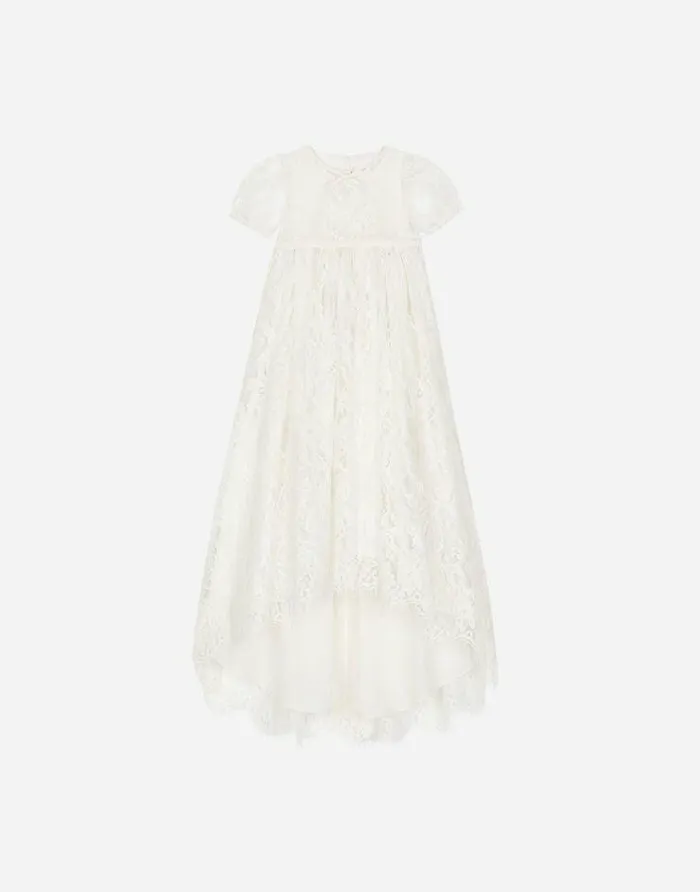 Dolce and Gabbana Dresses Children Empireline Ramage Chantilly Lace Christening Dress With Short Sleeves Multicolor Dolce and Gabbana Dresses Children Empireline Ramage Chantilly Lace Christening Dress With Short Sleeves Multicolor