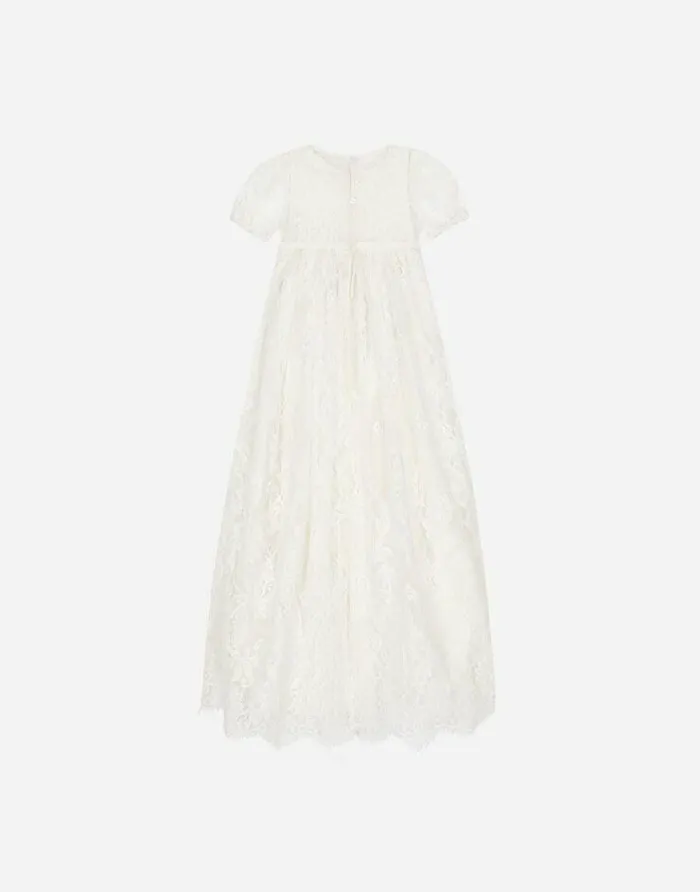 Dolce and Gabbana Dresses Children Empireline Ramage Chantilly Lace Christening Dress With Short Sleeves Multicolor Dolce and Gabbana Dresses Children Empireline Ramage Chantilly Lace Christening Dress With Short Sleeves Multicolor