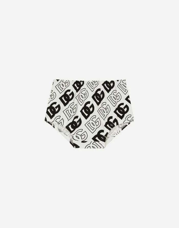 Dolce and Gabbana Dresses Children Interlock Midi Dress With DG Logo Print Multicolor