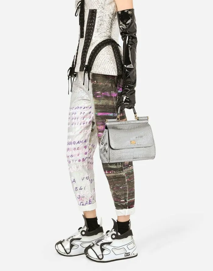 Dolce and Gabbana Handbags Women Large Sicily Handbag Silver