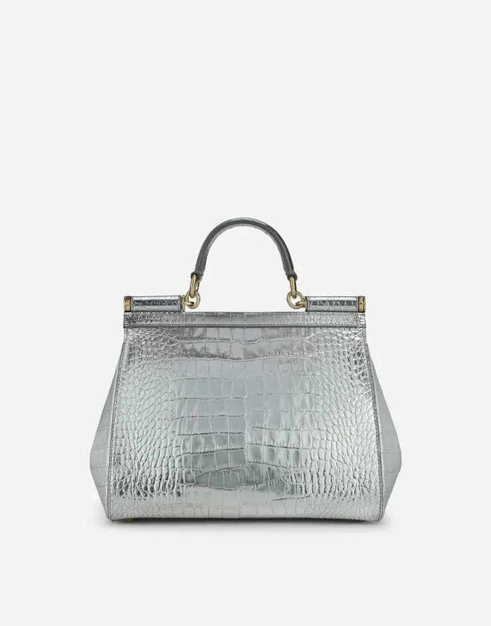 Dolce and Gabbana Handbags Women Large Sicily Handbag Silver