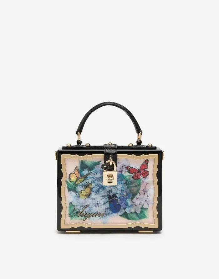 Dolce and Gabbana Handbags Women Postcard Dolce Box Bag In Lacquered Wood Multicolor Dolce and Gabbana Handbags Women Postcard Dolce Box Bag In Lacquered Wood Multicolor