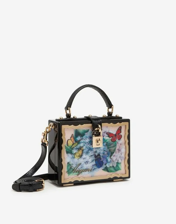 Dolce and Gabbana Handbags Women Postcard Dolce Box Bag In Lacquered Wood Multicolor Dolce and Gabbana Handbags Women Postcard Dolce Box Bag In Lacquered Wood Multicolor