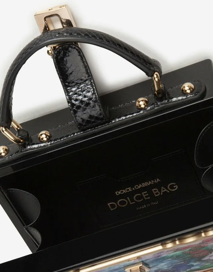 Dolce and Gabbana Handbags Women Postcard Dolce Box Bag In Lacquered Wood Multicolor Dolce and Gabbana Handbags Women Postcard Dolce Box Bag In Lacquered Wood Multicolor