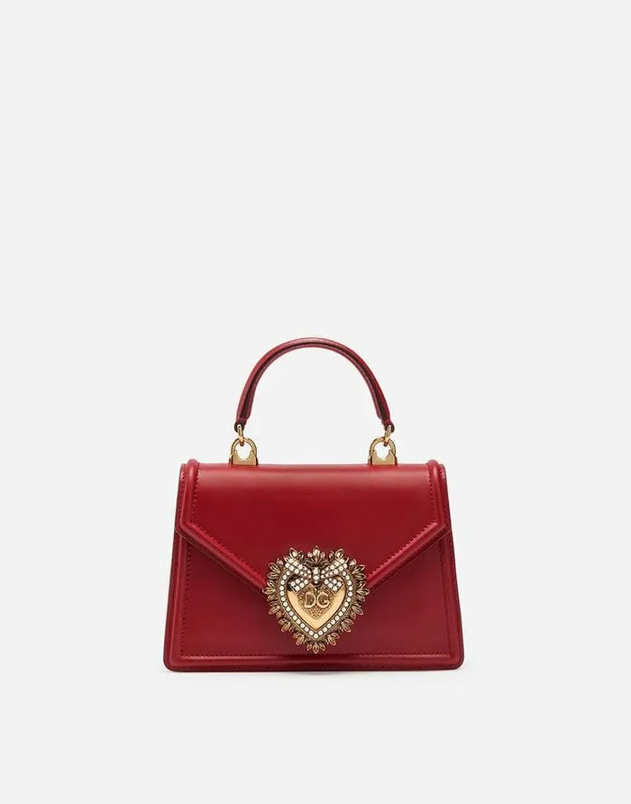 Dolce and Gabbana Handbags Women Small Calfskin Devotion Bag Red