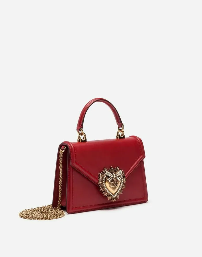 Dolce and Gabbana Handbags Women Small Calfskin Devotion Bag Red Dolce and Gabbana Handbags Women Small Calfskin Devotion Bag Red