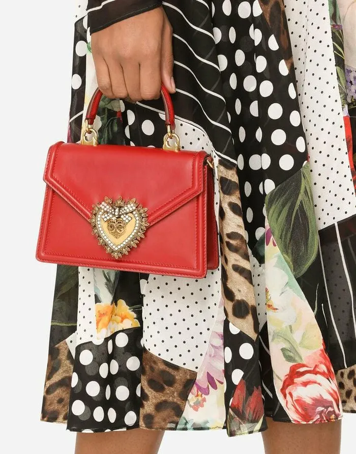 Dolce and Gabbana Handbags Women Small Calfskin Devotion Bag Red Dolce and Gabbana Handbags Women Small Calfskin Devotion Bag Red