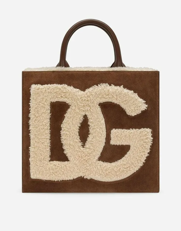 Dolce and Gabbana Handbags Women Small DG Daily Shopper Brown