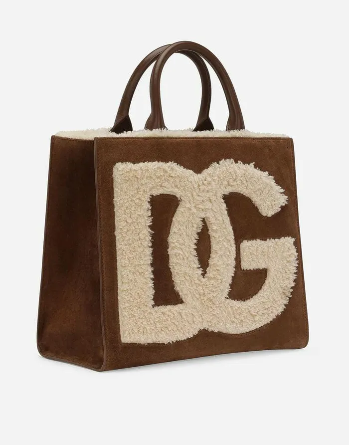 Dolce and Gabbana Handbags Women Small DG Daily Shopper Brown Dolce and Gabbana Handbags Women Small DG Daily Shopper Brown