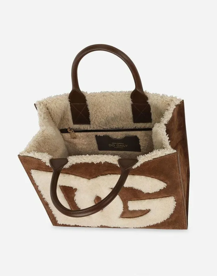 Dolce and Gabbana Handbags Women Small DG Daily Shopper Brown Dolce and Gabbana Handbags Women Small DG Daily Shopper Brown