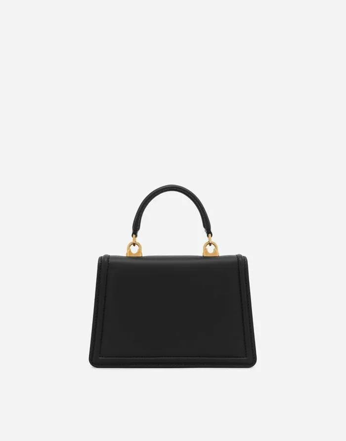 Dolce and Gabbana Handbags Women Small Smooth Calfskin Devotion Bag Black