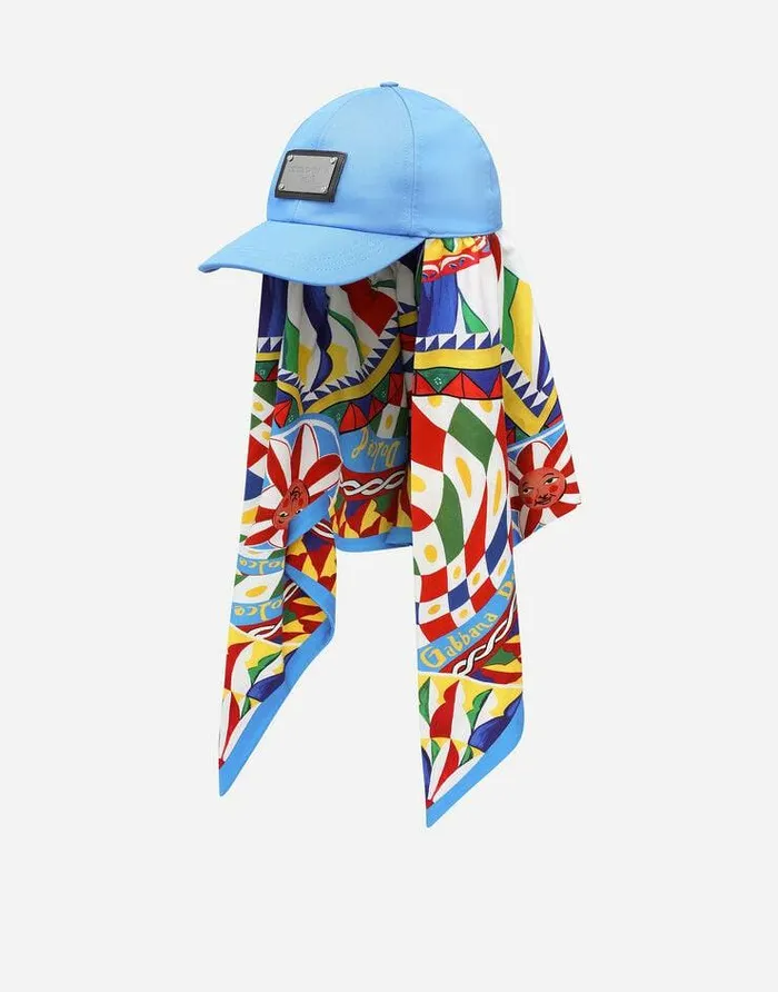 Dolce and Gabbana Hats And Gloves Men Baseball Cap With Carrettoprint Scarf Multicolor Dolce and Gabbana Hats And Gloves Men Baseball Cap With Carrettoprint Scarf Multicolor