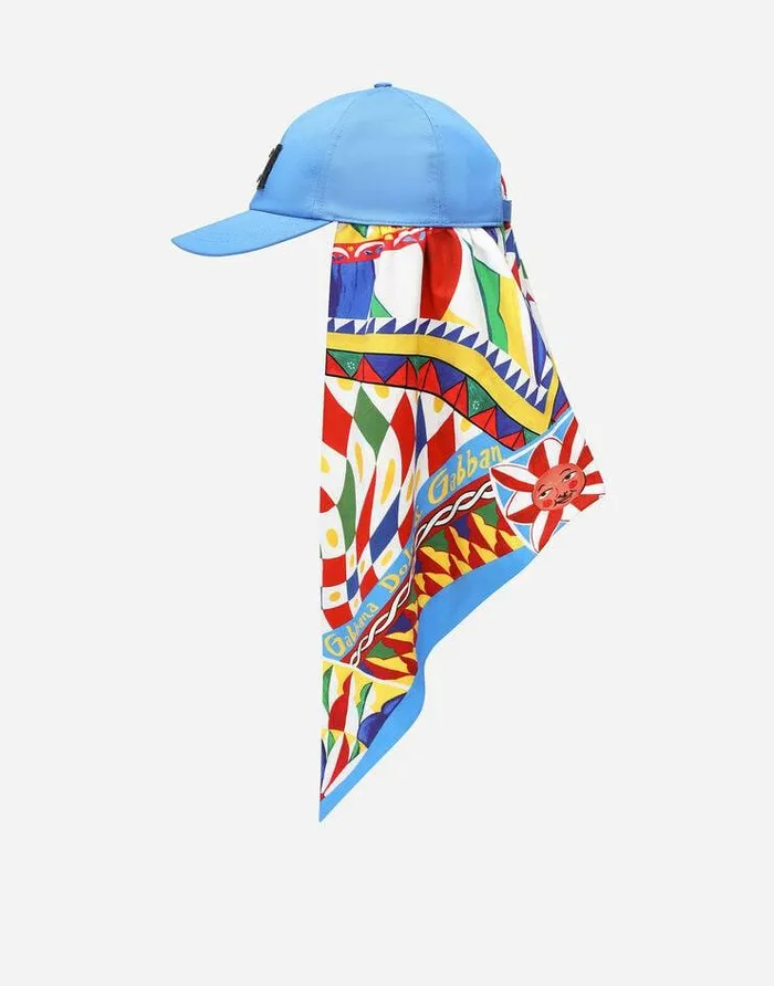 Dolce and Gabbana Hats And Gloves Men Baseball Cap With Carrettoprint Scarf Multicolor Dolce and Gabbana Hats And Gloves Men Baseball Cap With Carrettoprint Scarf Multicolor