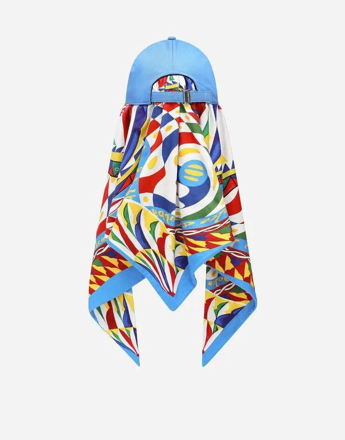 Dolce and Gabbana Hats And Gloves Men Baseball Cap With Carrettoprint Scarf Multicolor Dolce and Gabbana Hats And Gloves Men Baseball Cap With Carrettoprint Scarf Multicolor