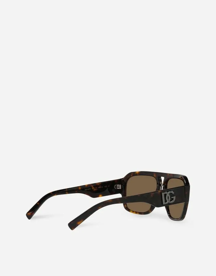 Dolce and Gabbana Icons Men DG Crossed Sunglasses Havana