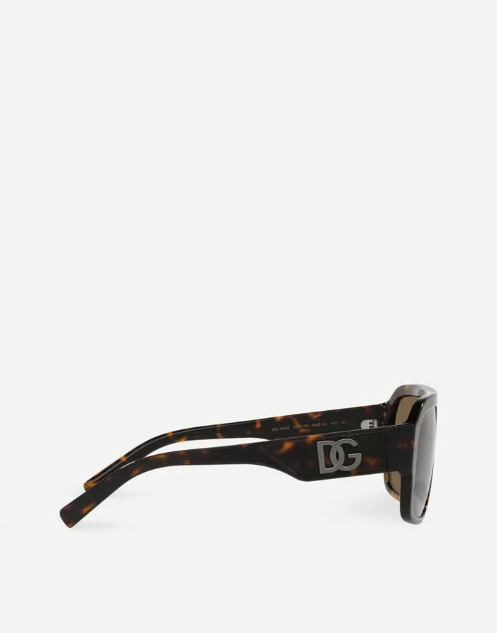 Dolce and Gabbana Icons Men DG Crossed Sunglasses Havana