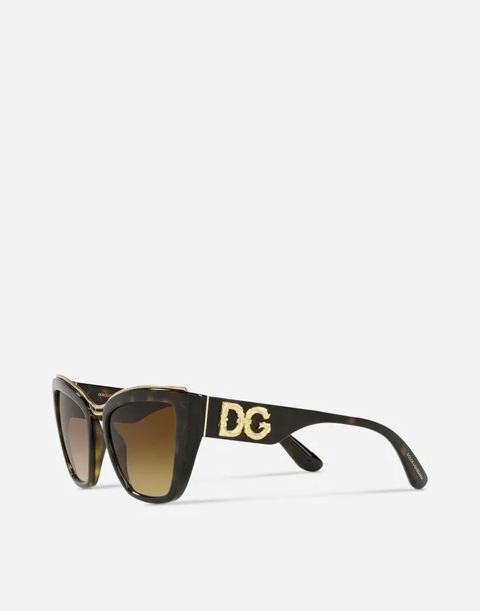 Dolce and Gabbana Icons Women DG Amore Sunglasses Havana Dolce and Gabbana Icons Women DG Amore Sunglasses Havana