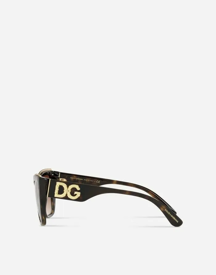 Dolce and Gabbana Icons Women DG Amore Sunglasses Havana Dolce and Gabbana Icons Women DG Amore Sunglasses Havana
