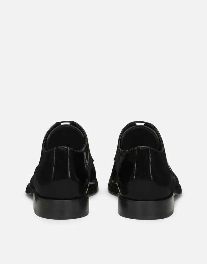 Dolce and Gabbana LaceUps Men Polished Calfskin Derby Shoes Black Dolce and Gabbana LaceUps Men Polished Calfskin Derby Shoes Black