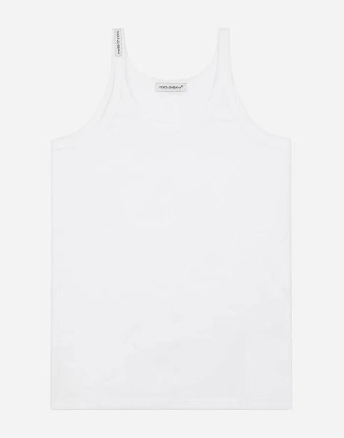 Dolce and Gabbana Nightwear and Underwear Children Shortsleeved Jersey Vest Twopack White Dolce and Gabbana Nightwear and Underwear Children Shortsleeved Jersey Vest Twopack White