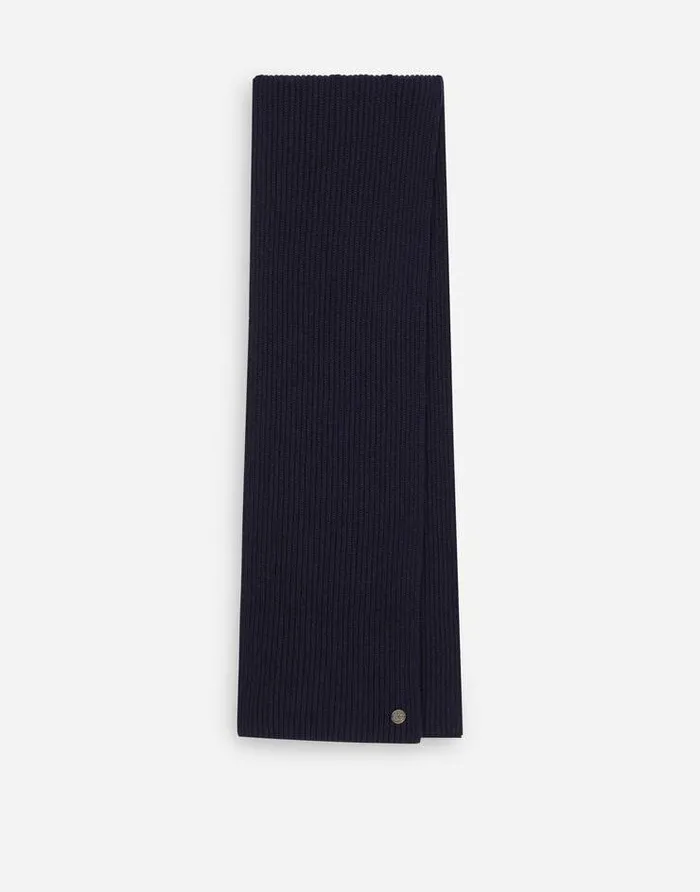 Dolce and Gabbana Scarves And Silks Men Knit Cashmere Scarf With DG Patch Blue Dolce and Gabbana Scarves And Silks Men Knit Cashmere Scarf With DG Patch Blue