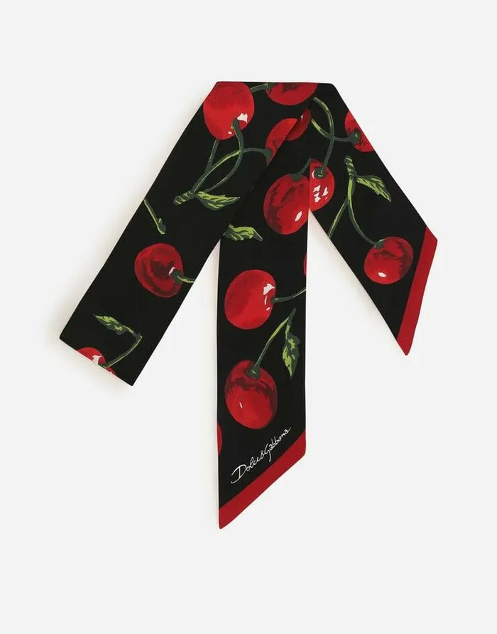 Dolce and Gabbana Scarves And Silks Women Cherryprint Twill Headscarf 6215100 Multicolor Dolce and Gabbana Scarves And Silks Women Cherryprint Twill Headscarf 6215100 Multicolor