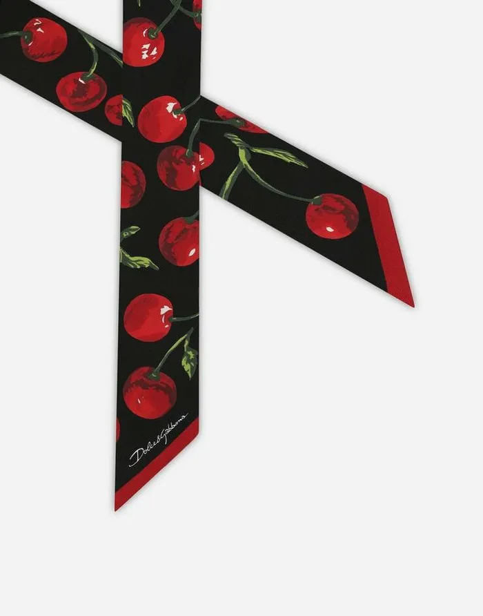 Dolce and Gabbana Scarves And Silks Women Cherryprint Twill Headscarf 6215100 Multicolor Dolce and Gabbana Scarves And Silks Women Cherryprint Twill Headscarf 6215100 Multicolor