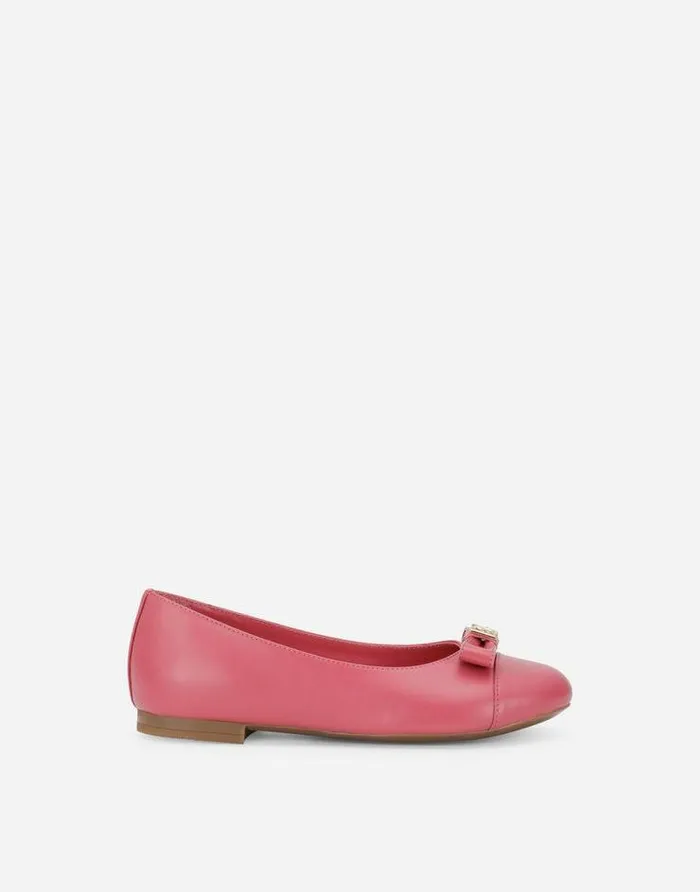Dolce and Gabbana Shoes 2438 Children Calfskin Ballet Flats With Bow Detail Fuchsia Dolce and Gabbana Shoes 2438 Children Calfskin Ballet Flats With Bow Detail Fuchsia