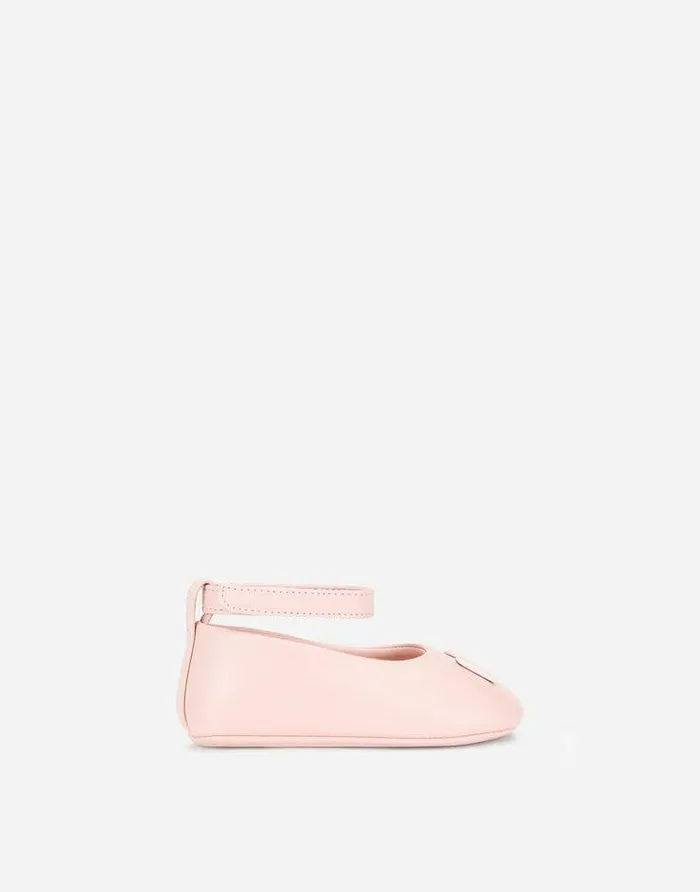 Dolce and Gabbana Shoes For First Steps 1926 Children Nappa Leather Newborn Ballet Flats Pink