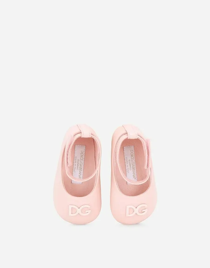 Dolce and Gabbana Shoes For First Steps 1926 Children Nappa Leather Newborn Ballet Flats Pink Dolce and Gabbana Shoes For First Steps 1926 Children Nappa Leather Newborn Ballet Flats Pink