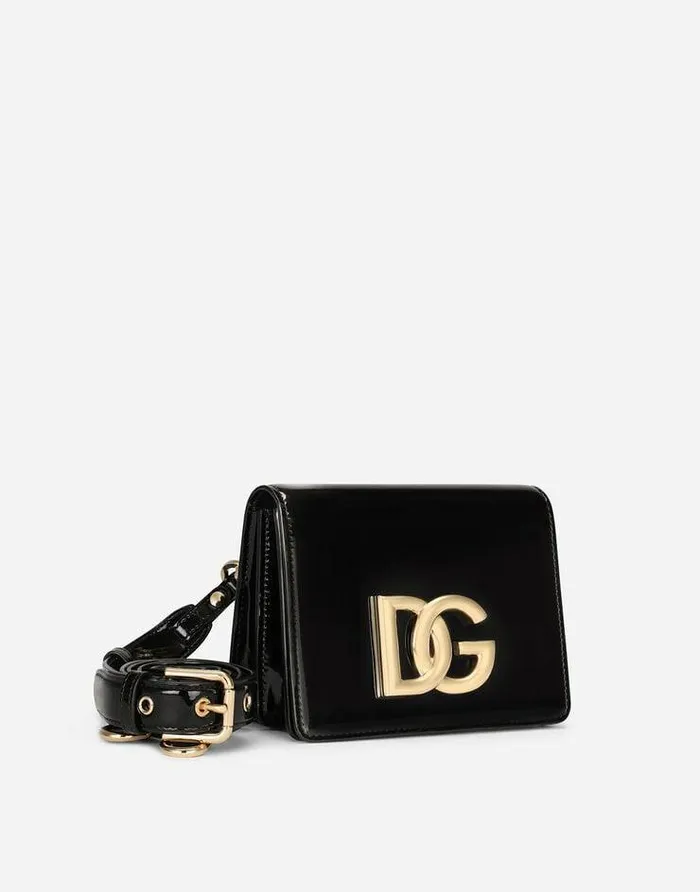 Dolce and Gabbana Shoulder And Crossbody Bags Women Patent Leather 35 Crossbody Bag Black